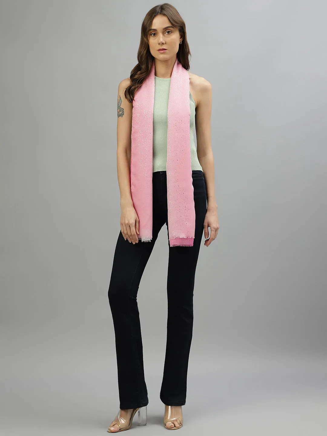 Centre Stage Women Pink Solid Scarf