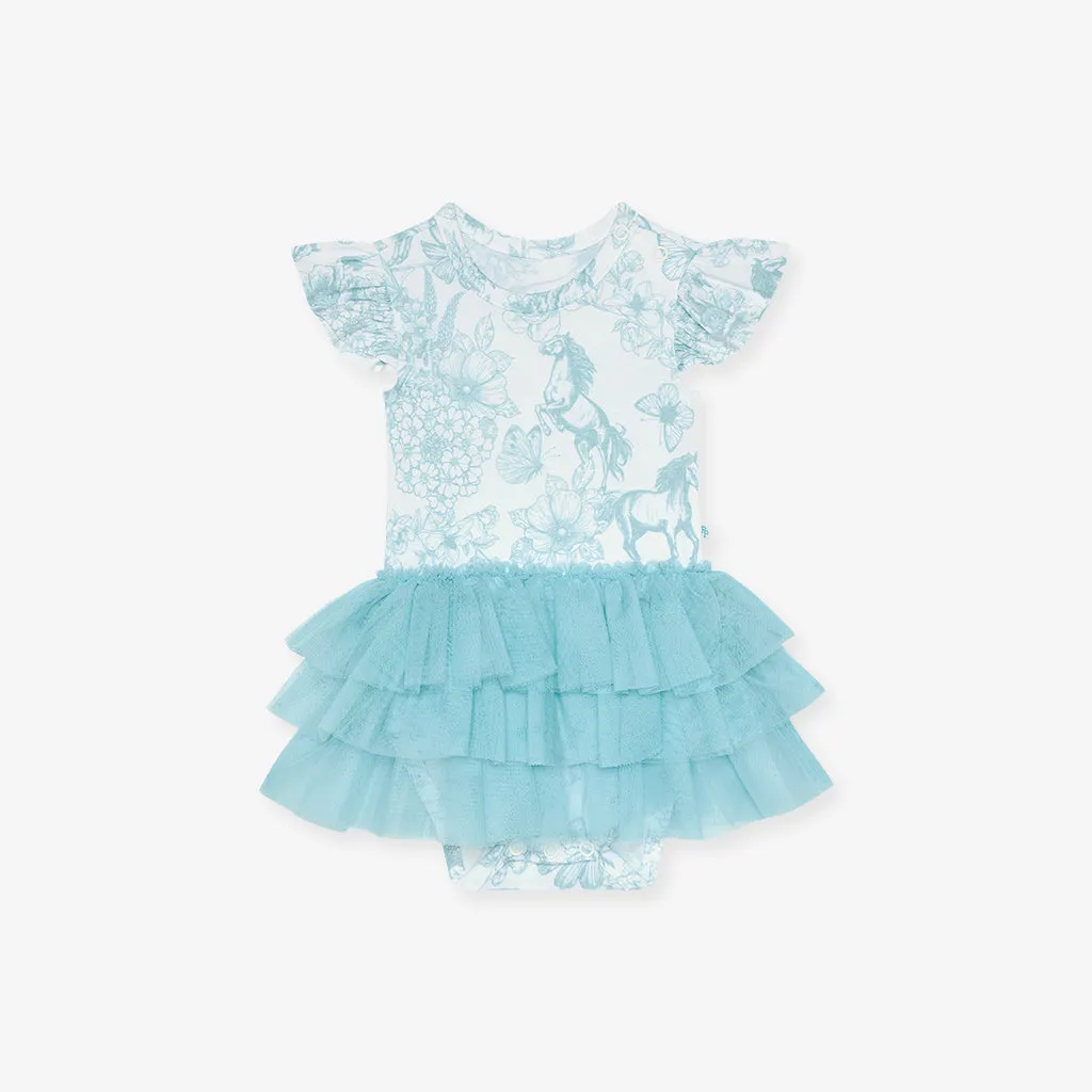 Charlotte Anne Tulle Smocked Bodysuit Dress