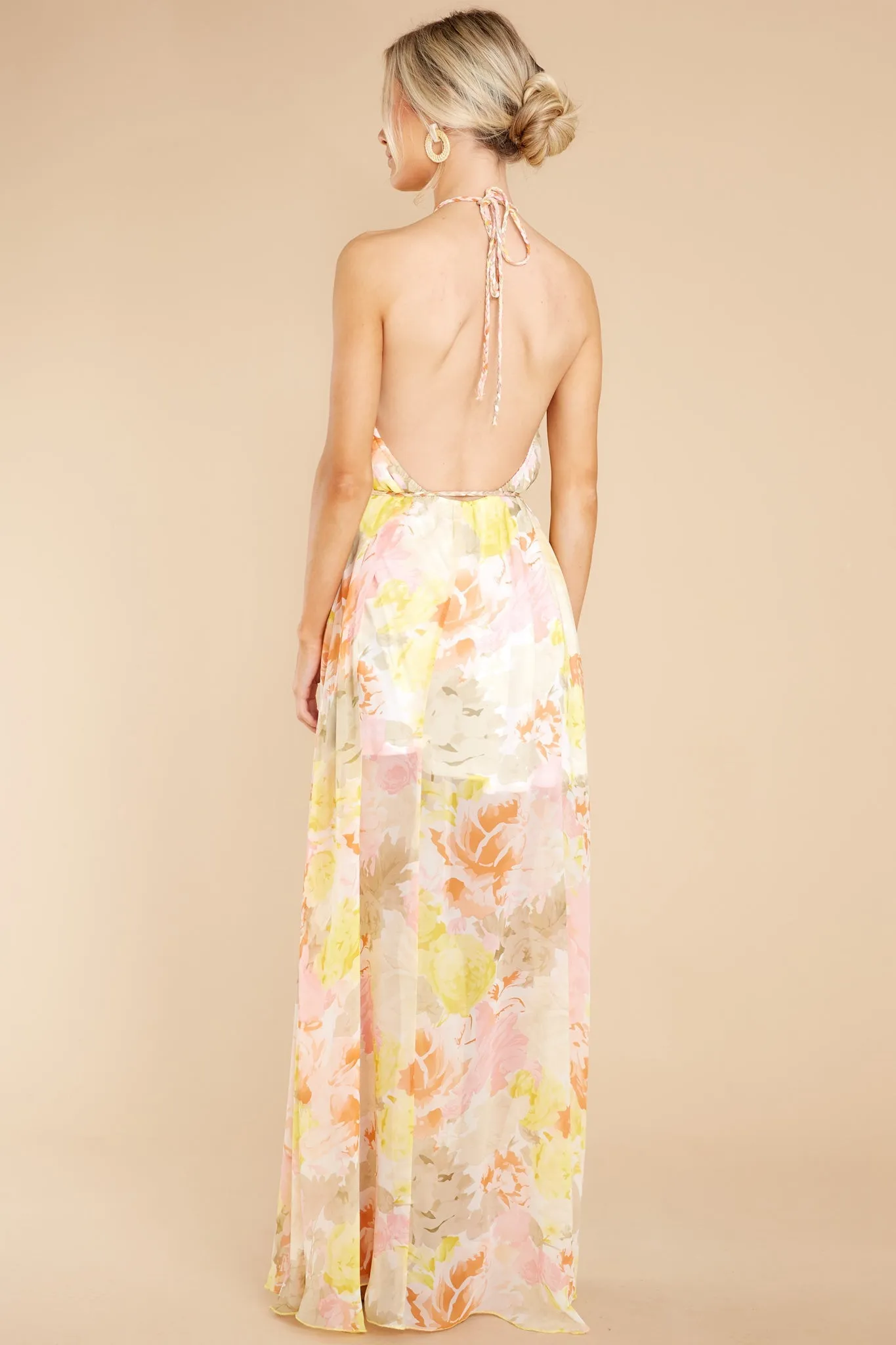 Cheerful Mornings Yellow Multi Floral Print Maxi Dress