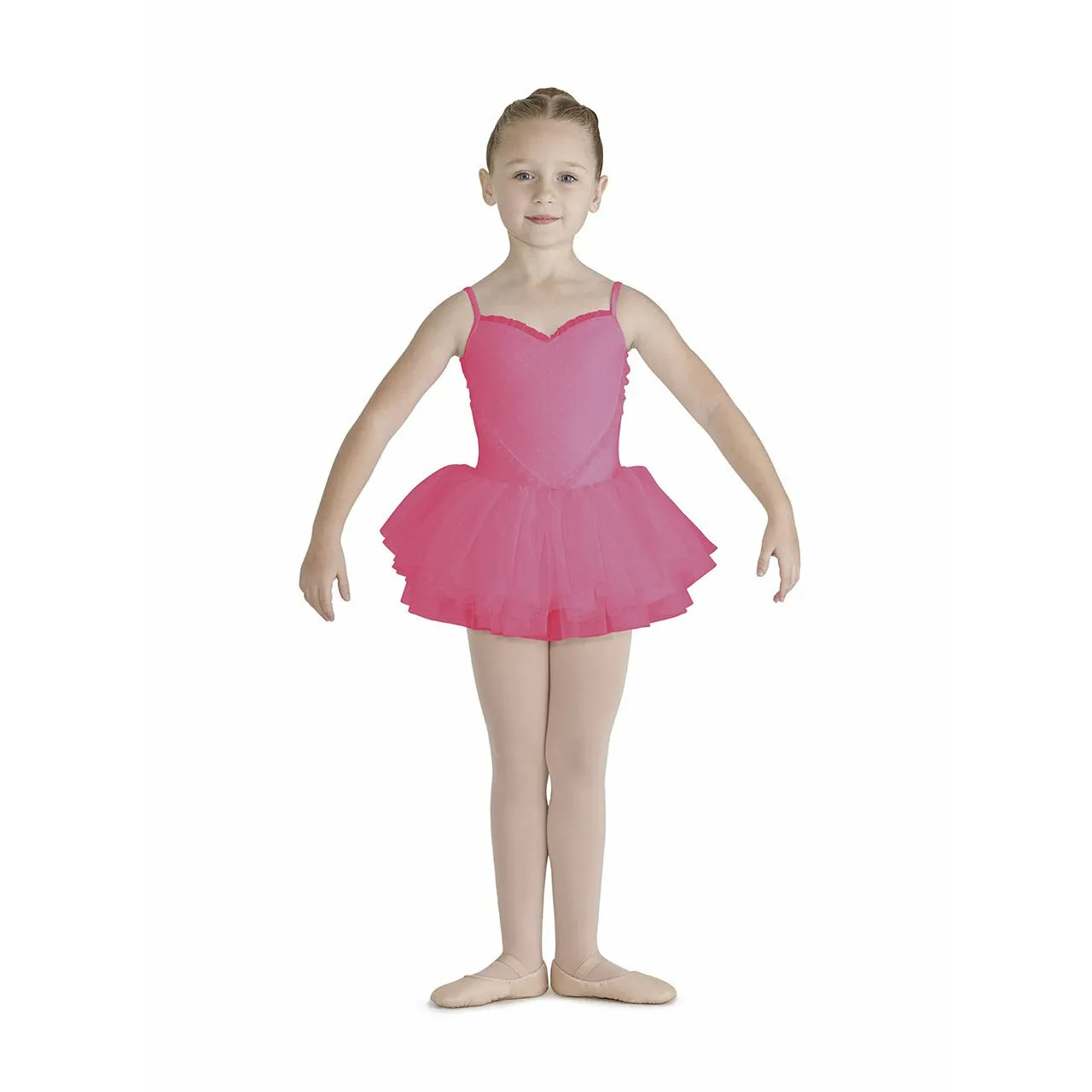 Child Heart Mesh Tutu Dance Dress