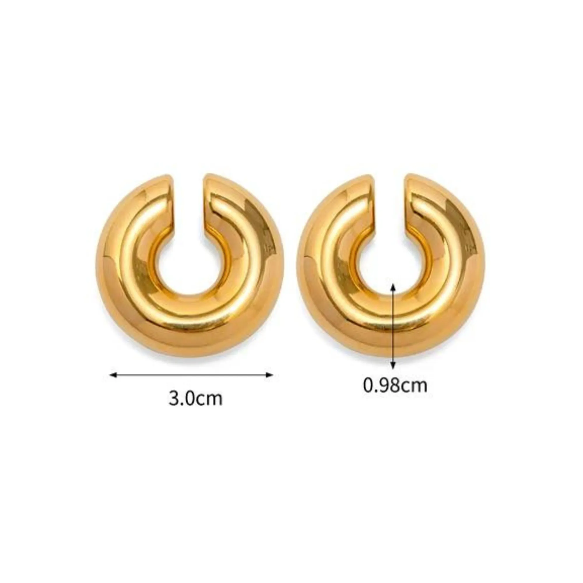 Chunky 18k Gold Ear Cuff Set