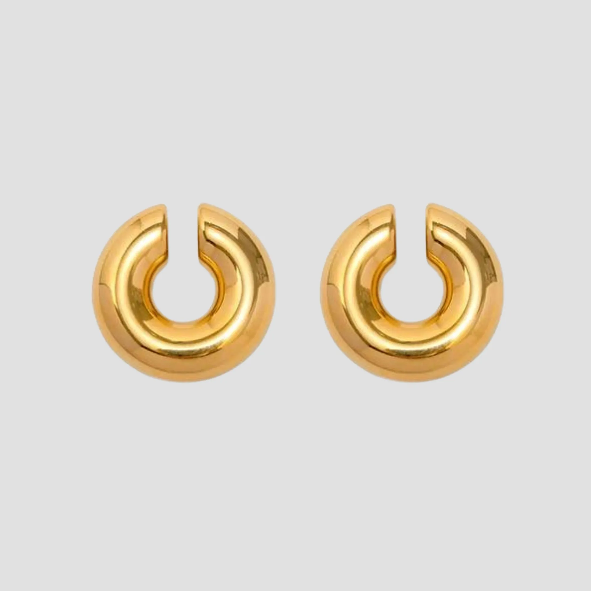 Chunky 18k Gold Ear Cuff Set