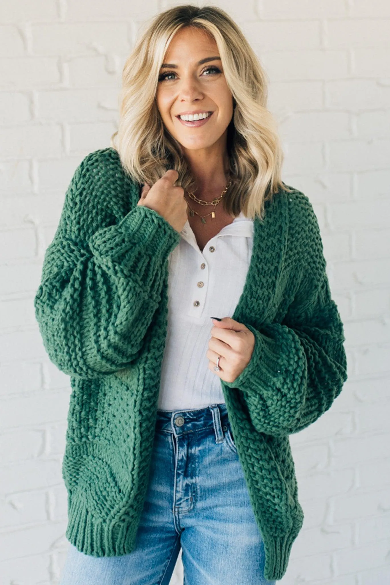 Chunky Mix Weave Cardigan