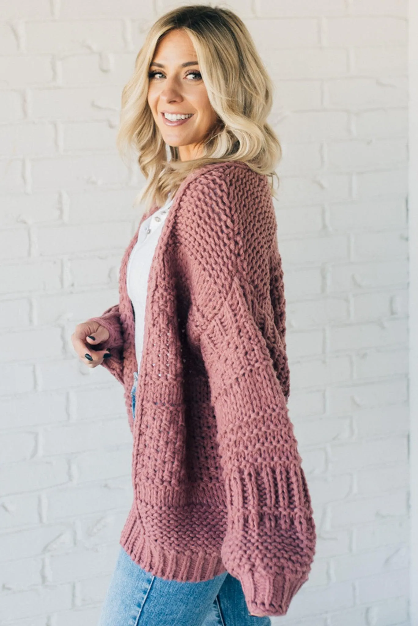 Chunky Mix Weave Cardigan