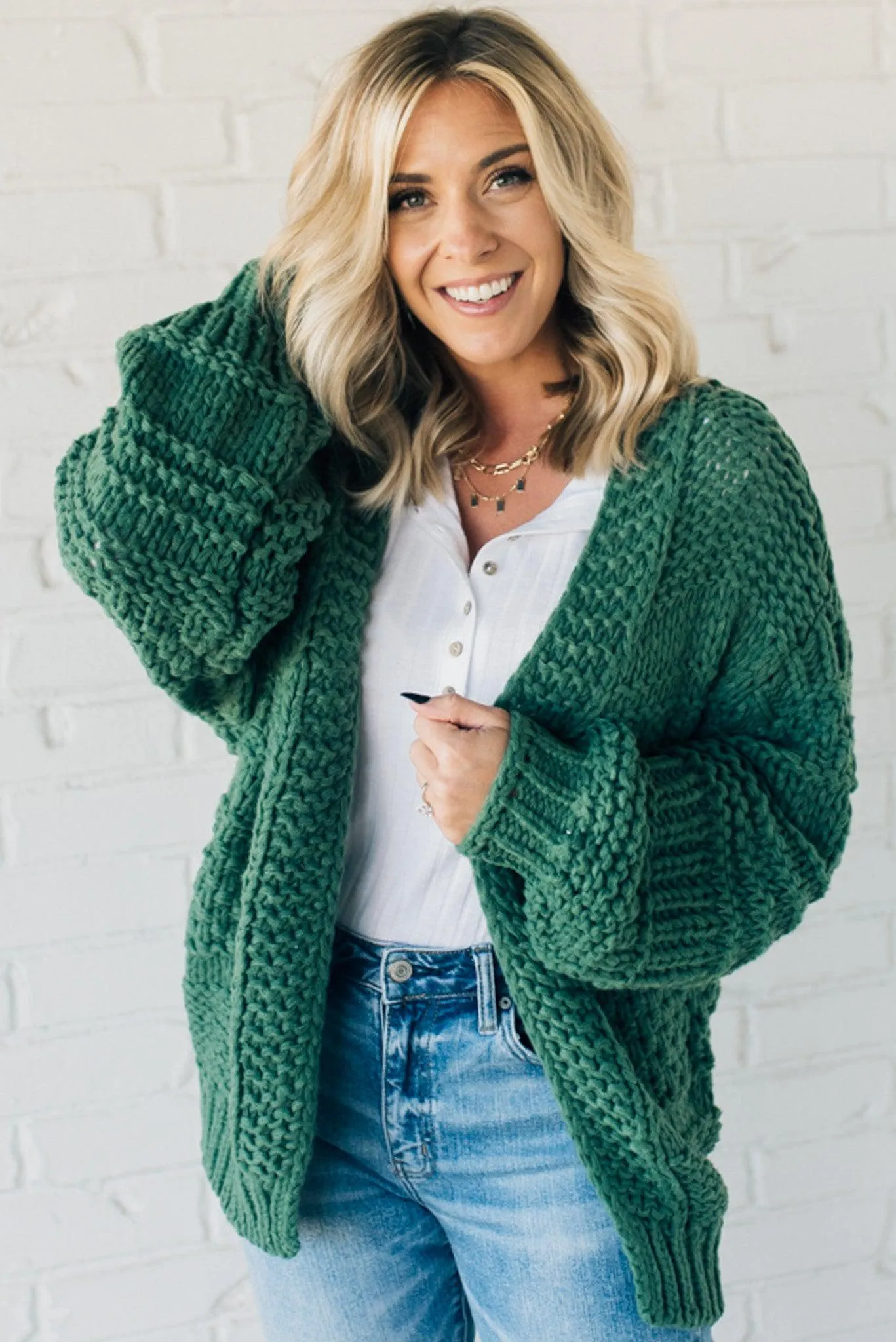 Chunky Mix Weave Cardigan