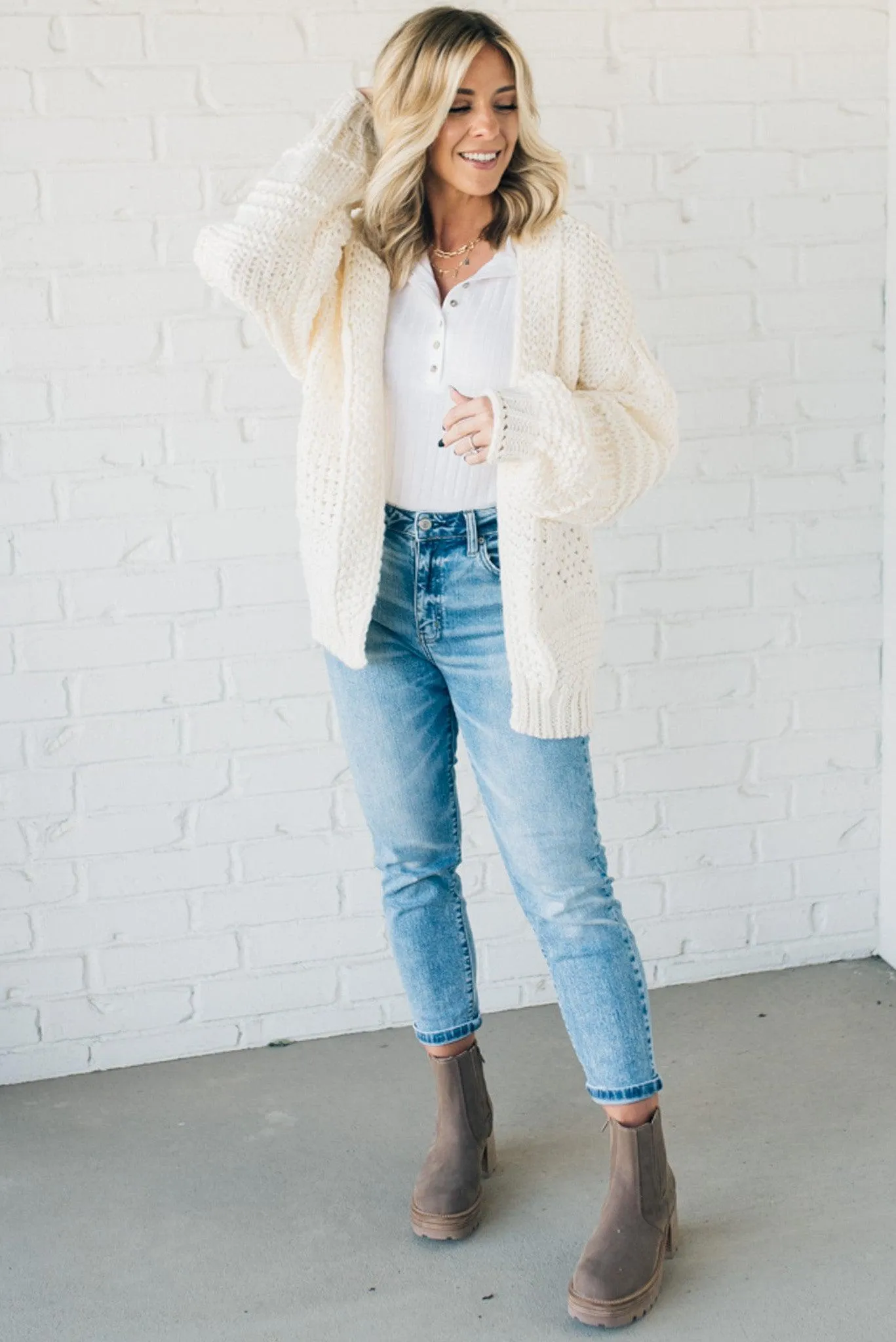 Chunky Mix Weave Cardigan