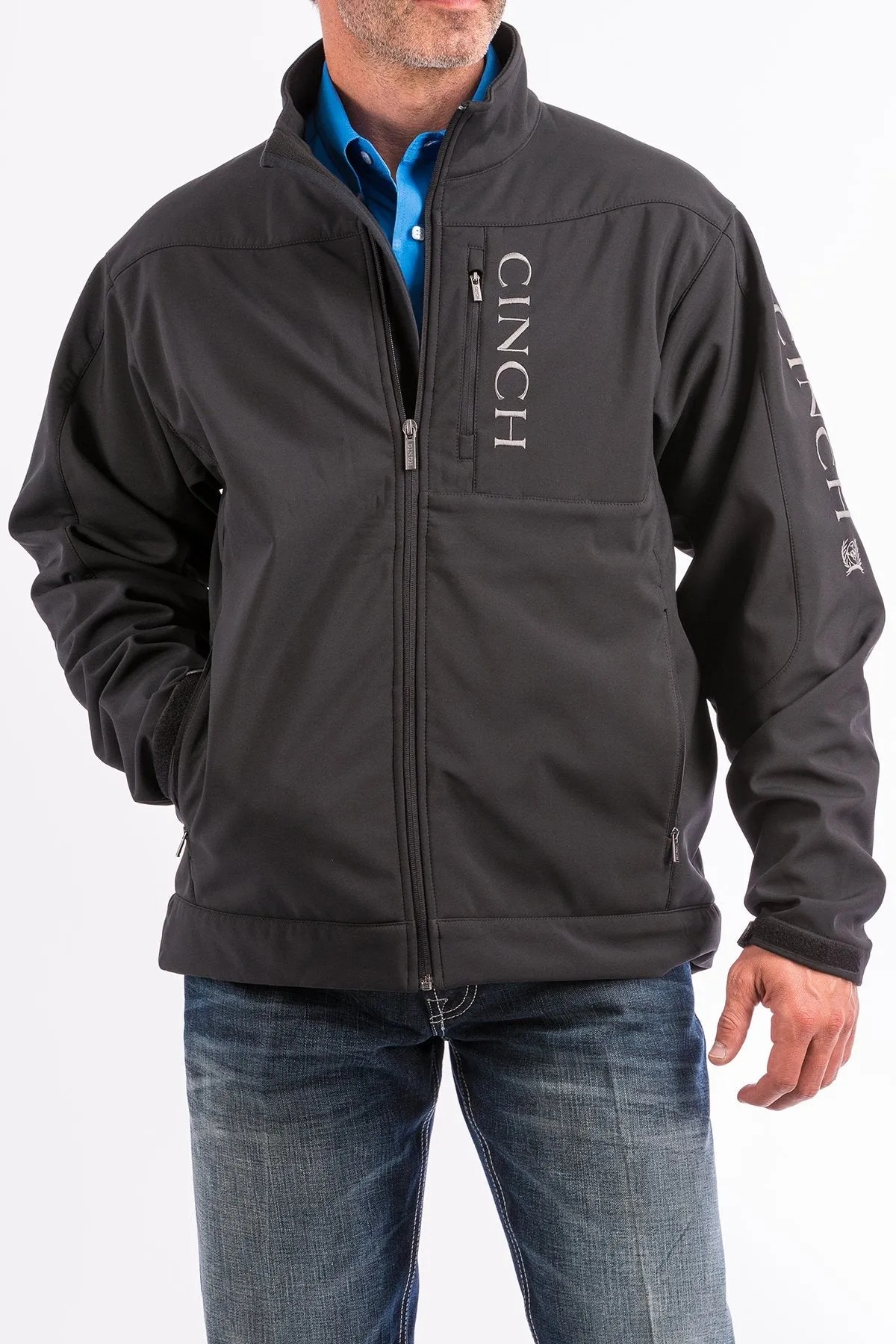 Cinch Men's Logo Concealed Carry Bonded Jacket in Black