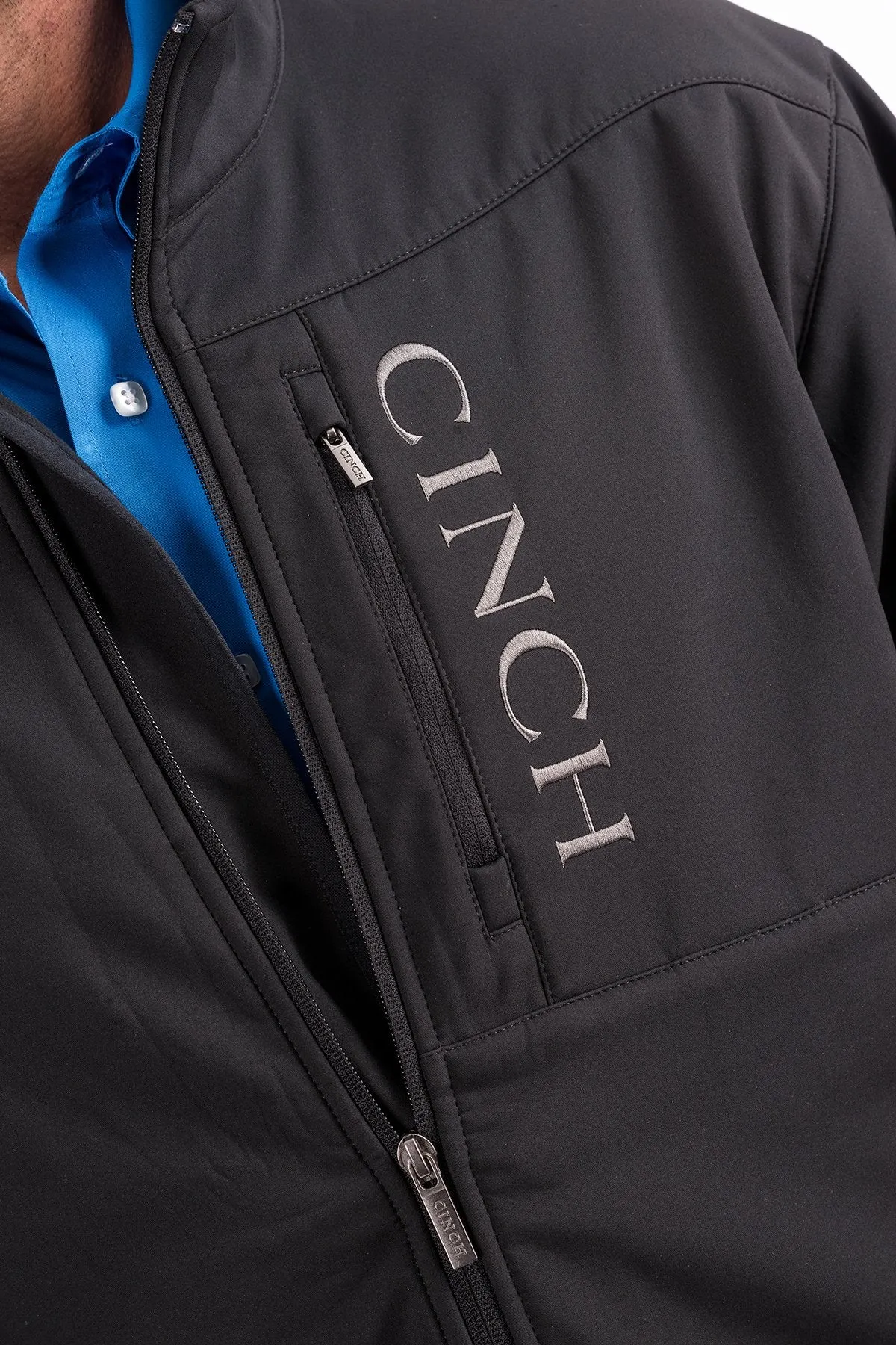 Cinch Men's Logo Concealed Carry Bonded Jacket in Black