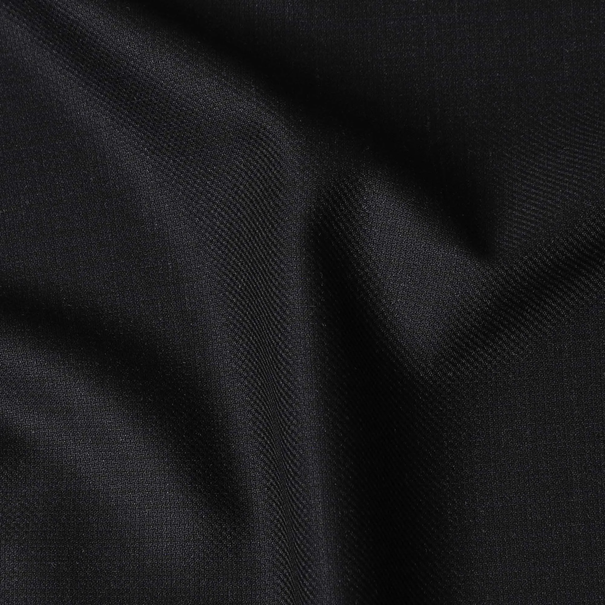 Classic Twill Black Wool Suiting Fabric - 150cm Width, 3.5 Mtrs Piece, UK Crafted-D17765