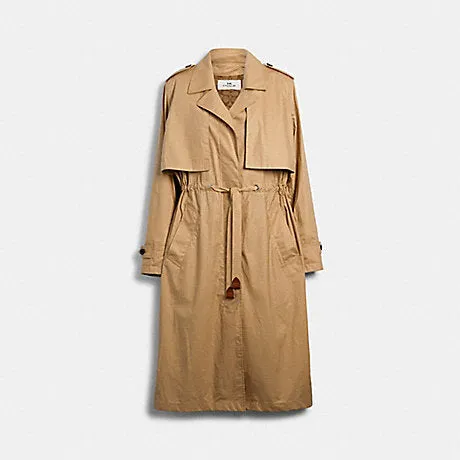 Coach Lightweight Overcoat With Signature Lining, Size Medium