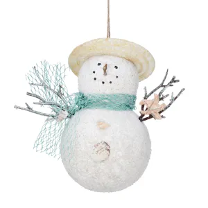 Coastal Snowman Ornament, 7"