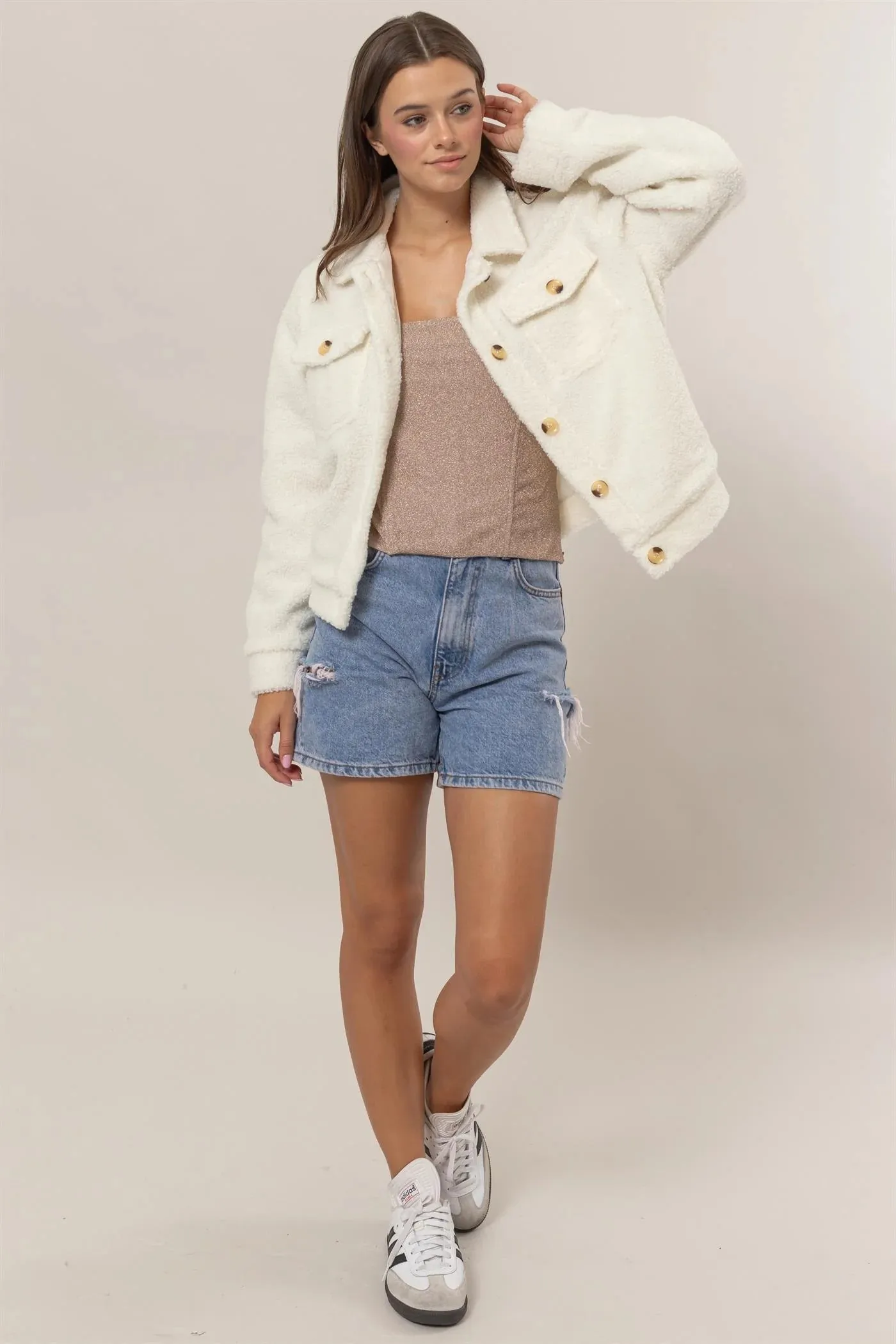 Cream Sherpa Jacket