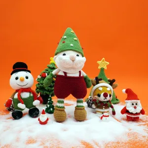 Crochet Christmas Shiba, Santa, Snowman, Tree and Hat Amigurumi Christmas Animals Gift