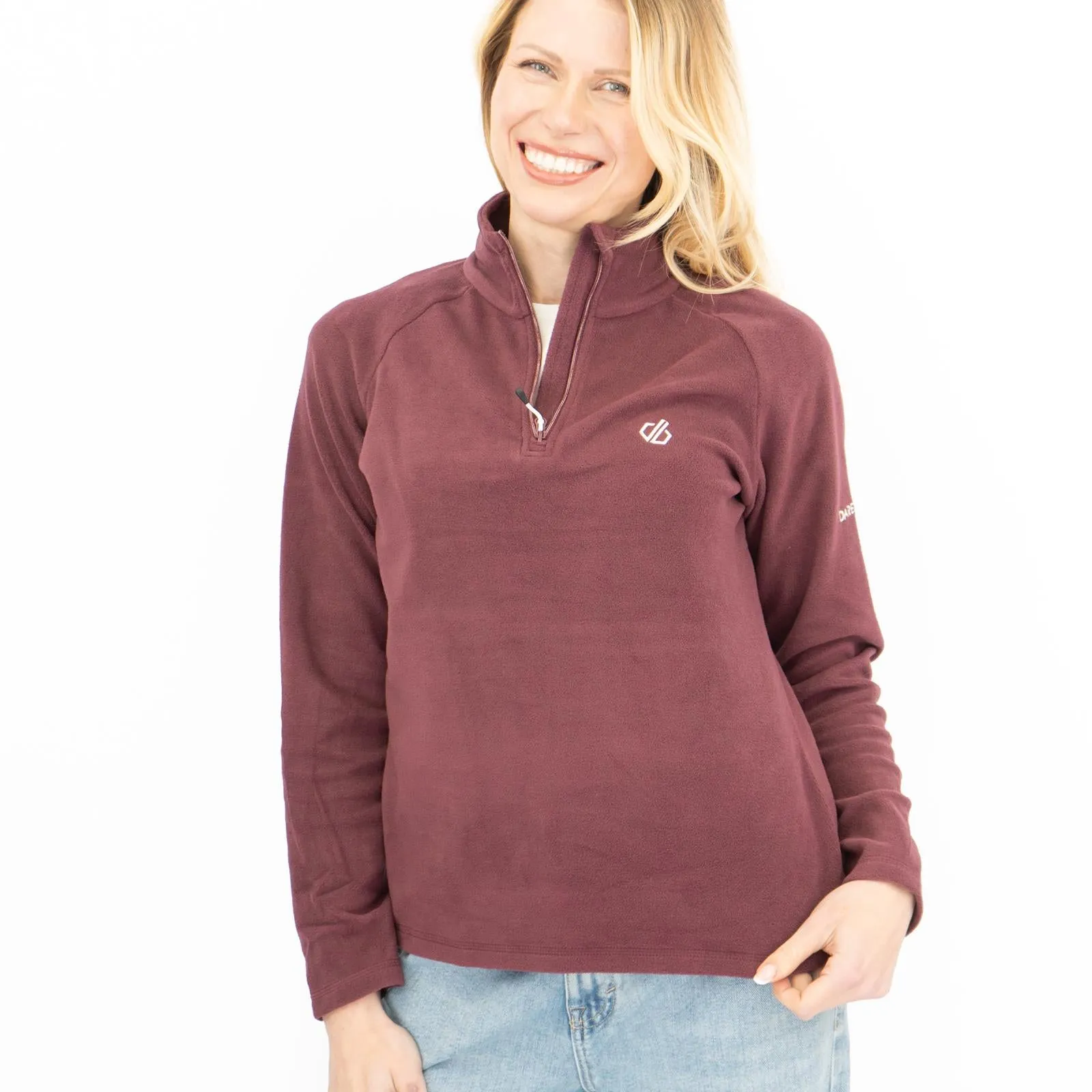 Dare 2B Womens Fleece Jacket Lightweight Freeform Half Zip Burgundy