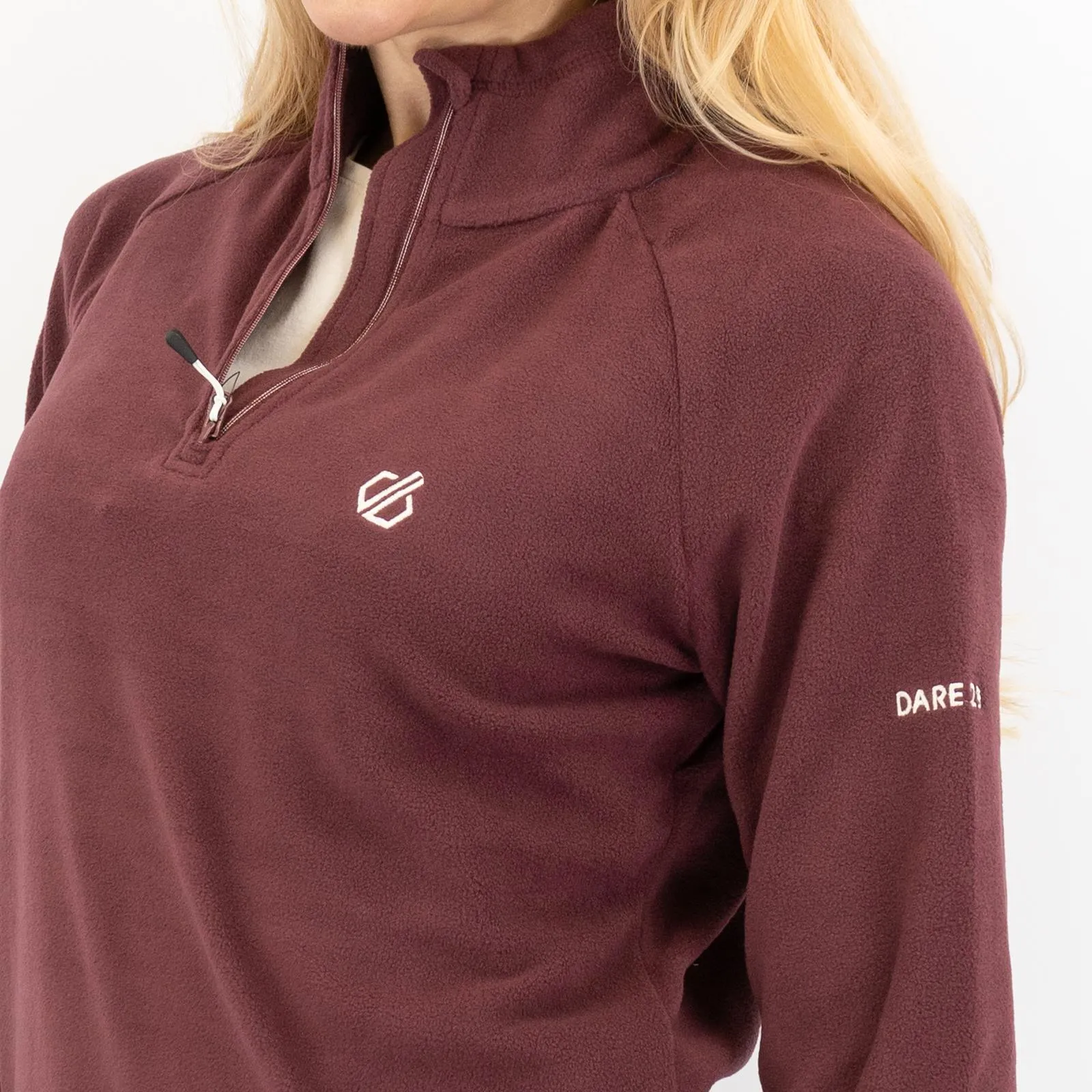 Dare 2B Womens Fleece Jacket Lightweight Freeform Half Zip Burgundy