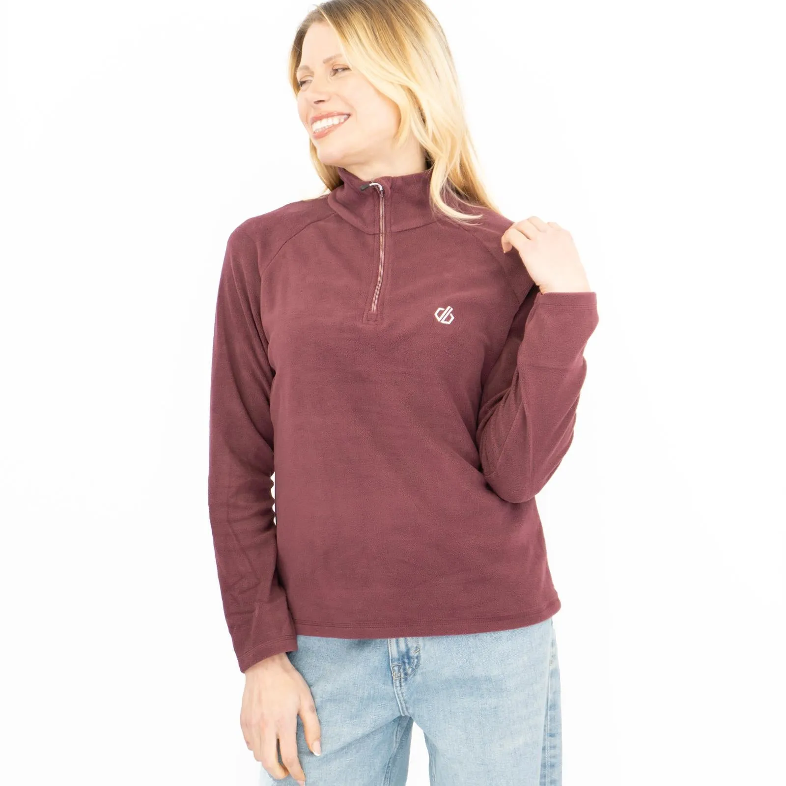 Dare 2B Womens Fleece Jacket Lightweight Freeform Half Zip Burgundy