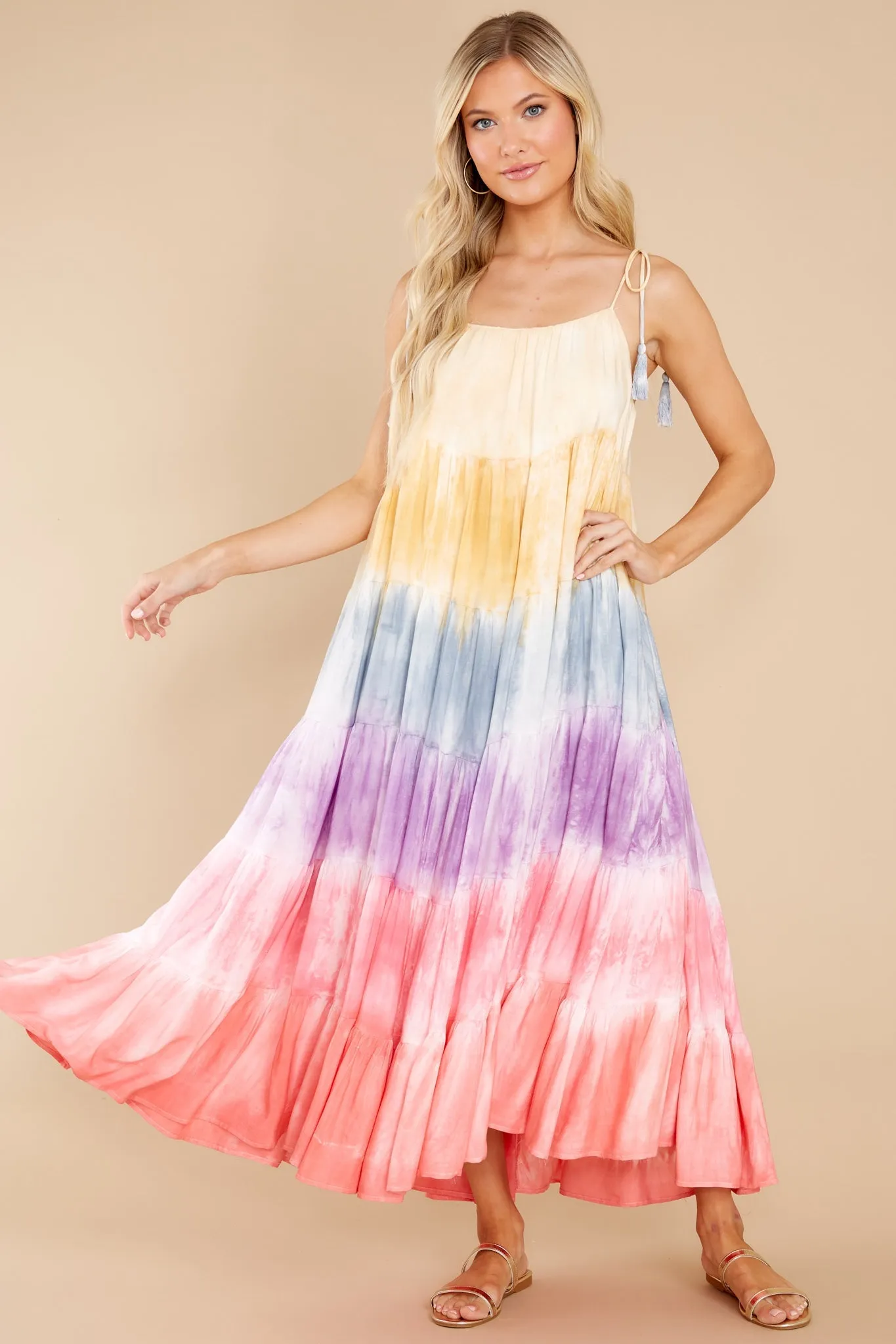 Dare To Dream Pink Multi Tie Dye Maxi Dress