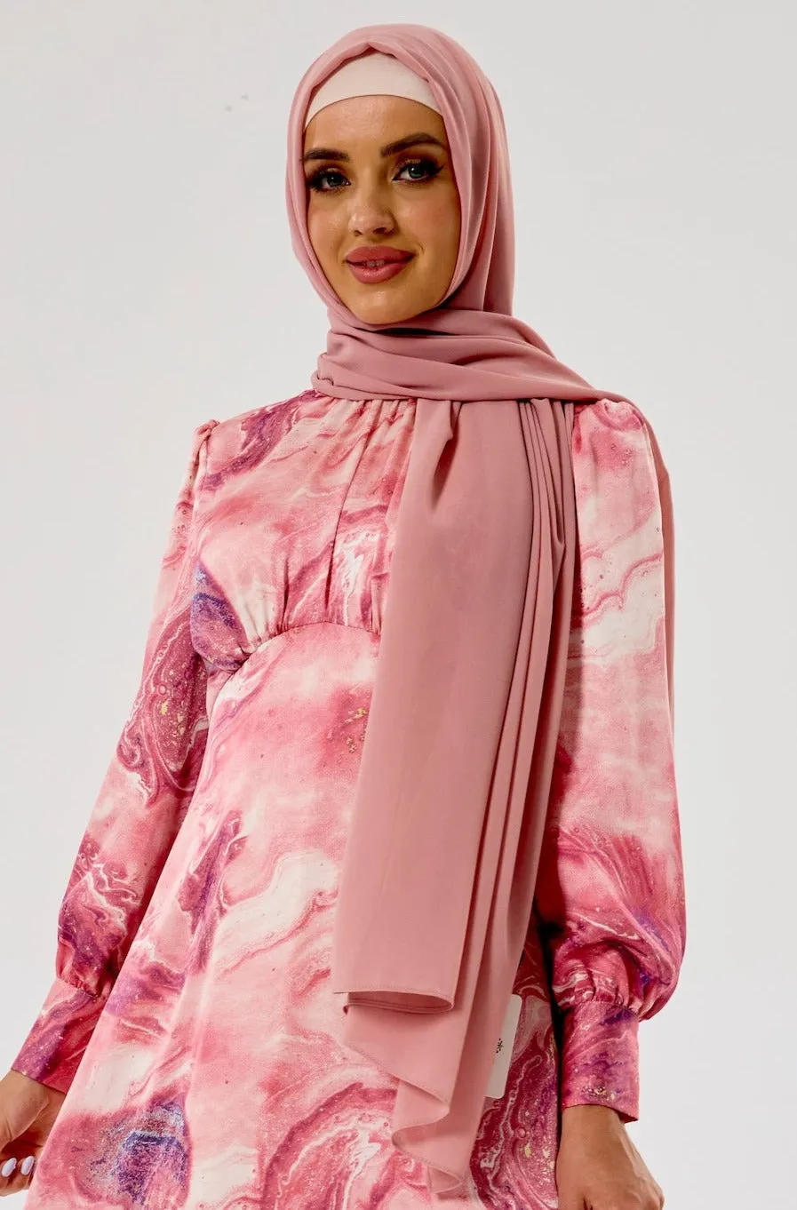 Deep Dusty Pink Chiffon Hijab