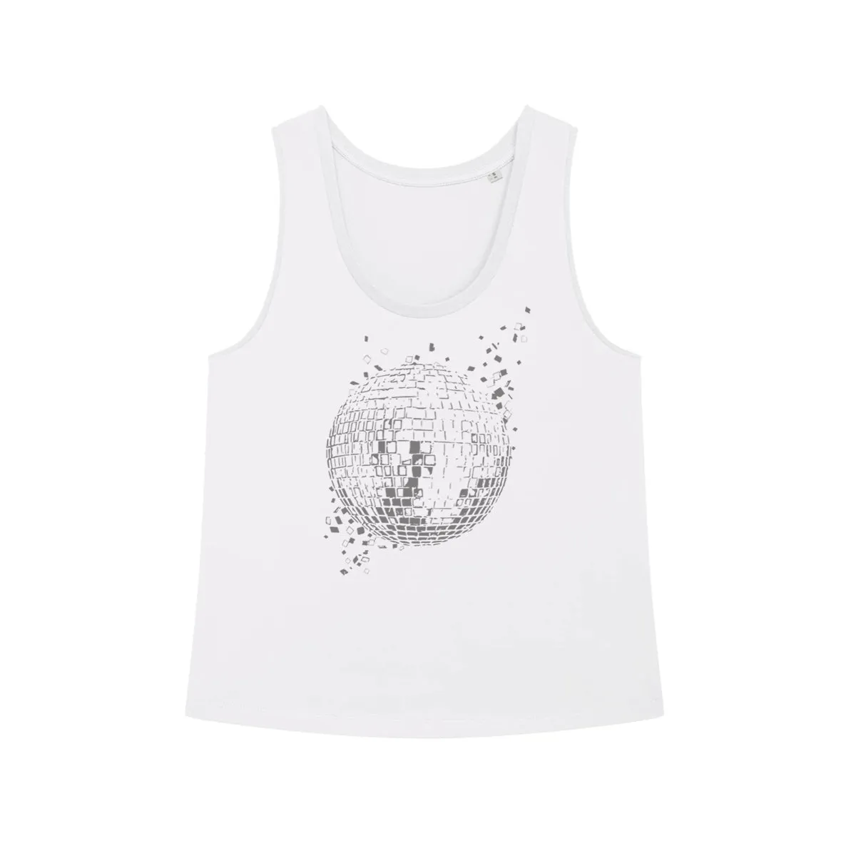 Disco Down Vest White & Pewter