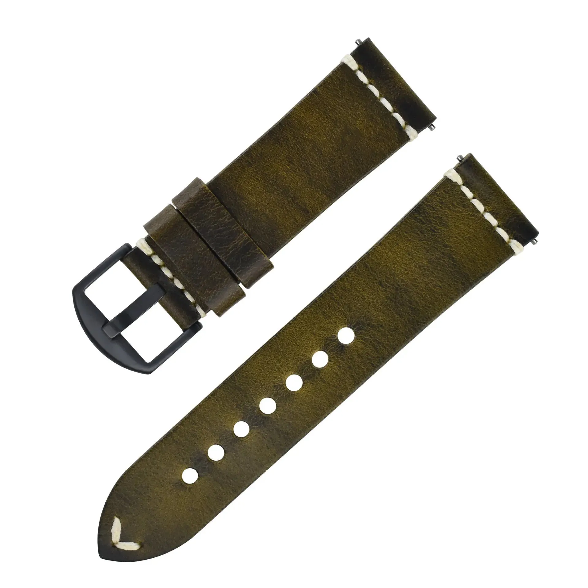 Discoloring Oil Wax Top Layer Cowhide Watch Strap