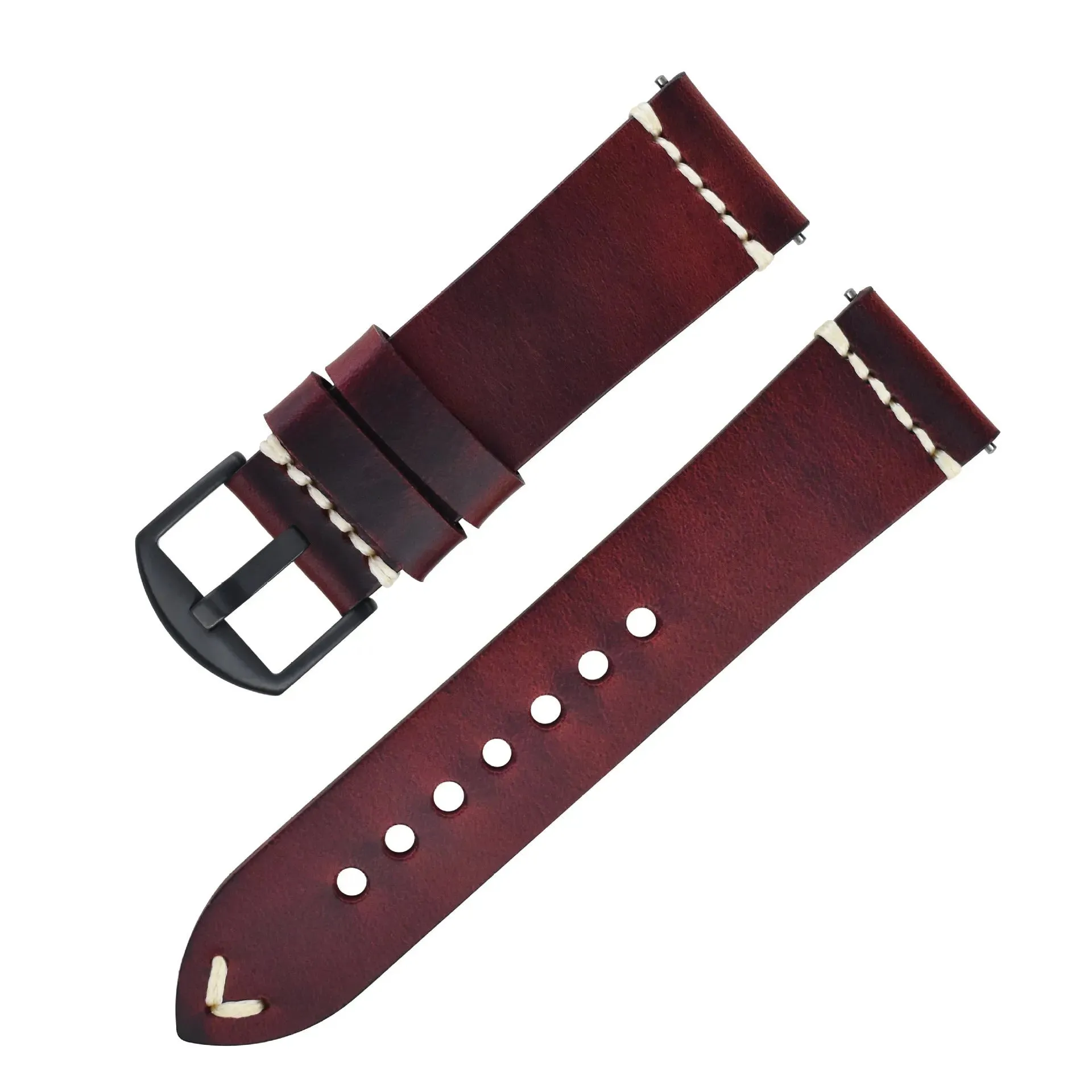 Discoloring Oil Wax Top Layer Cowhide Watch Strap