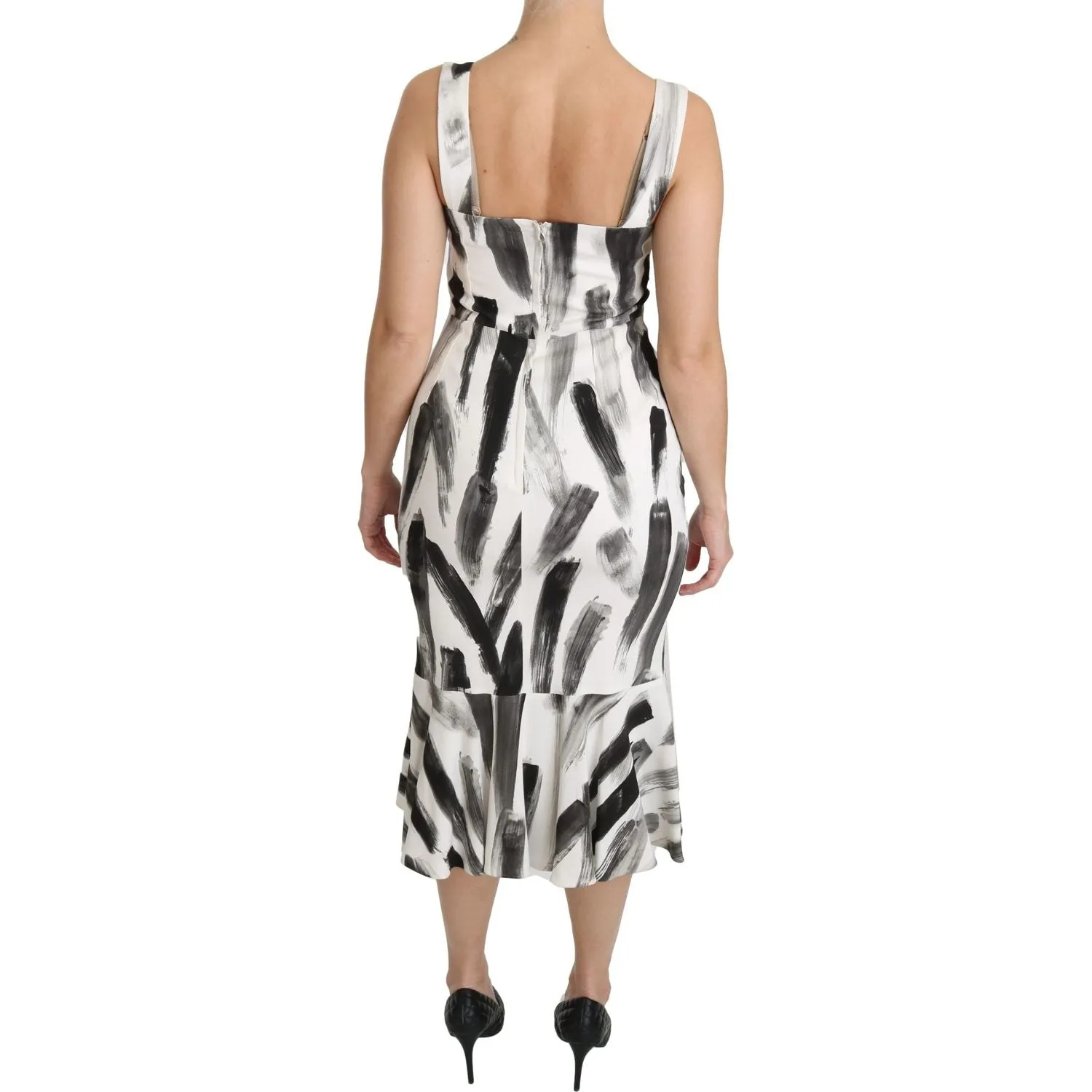 Dolce & Gabbana Chic Monochrome Sheath Midi Dress