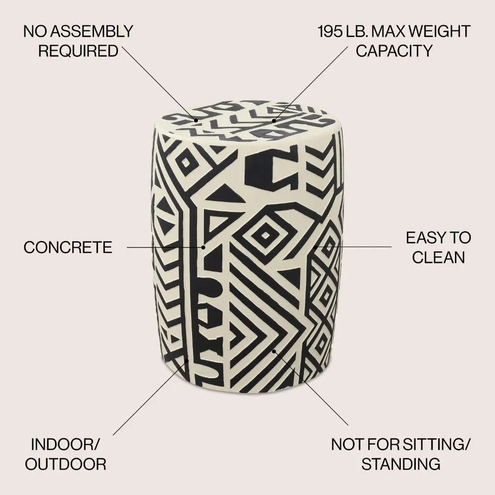 Drornzok 17.75" Geometric Drum Garden Stool