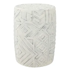 Drornzok 17.75" Geometric Drum Garden Stool