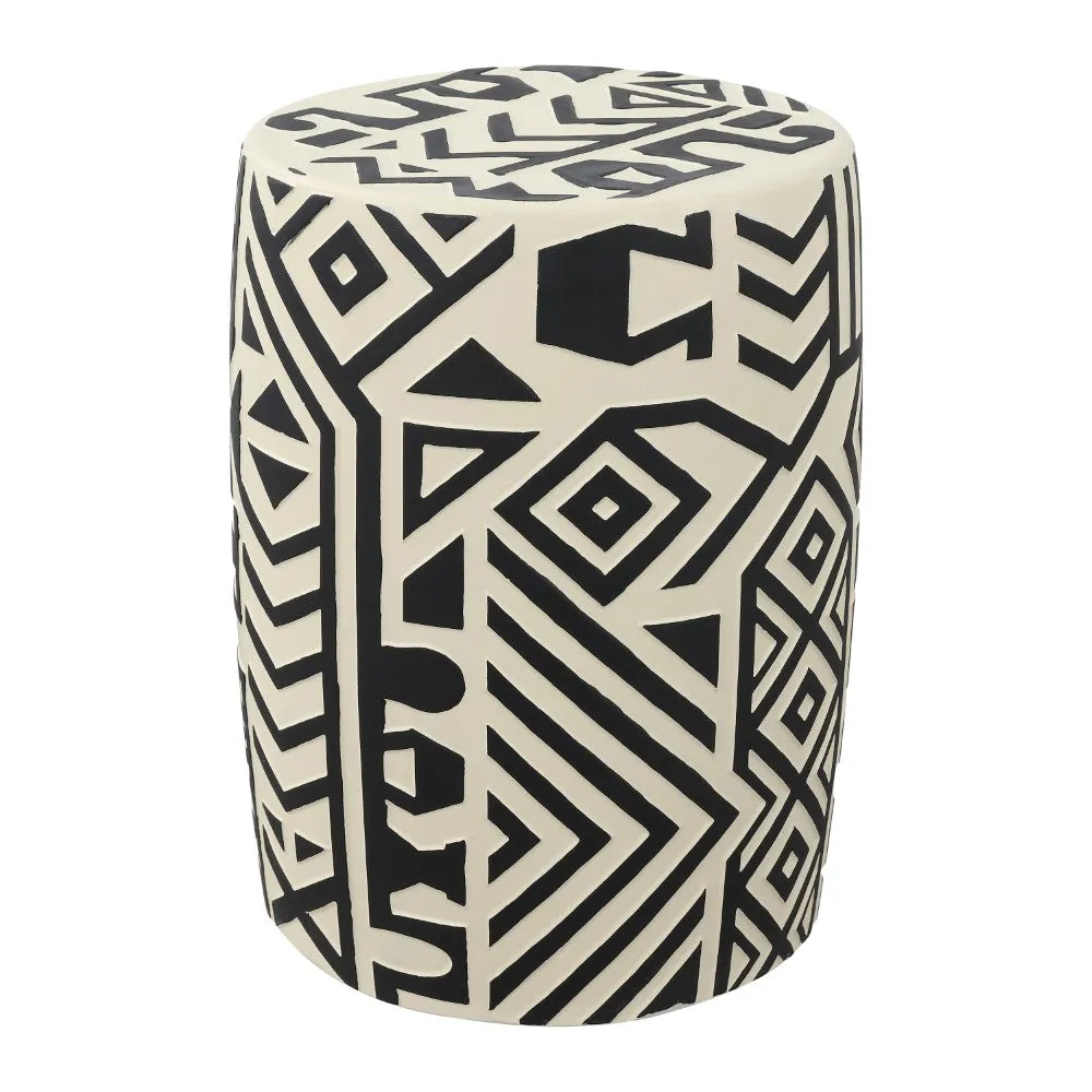 Drornzok 17.75" Geometric Drum Garden Stool