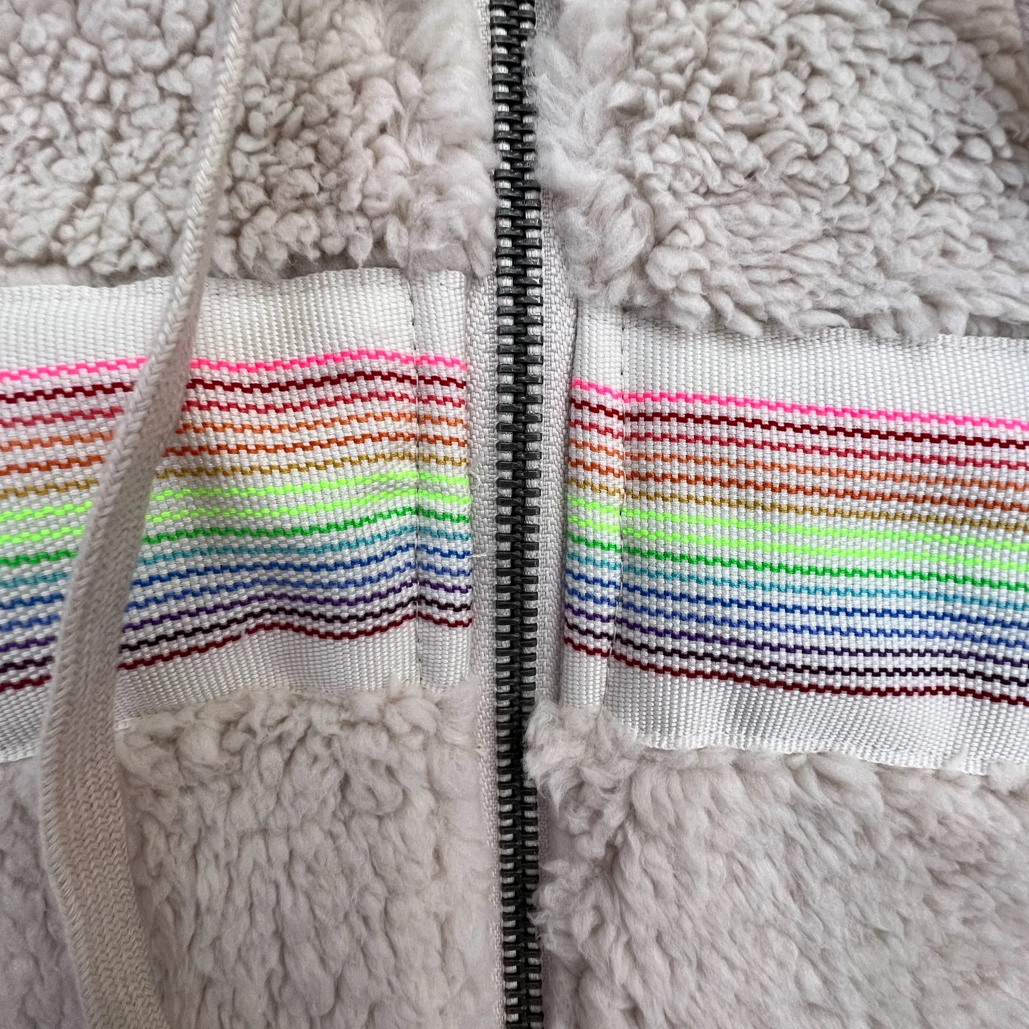 Dylan Fleece Zip Up Hoody Rainbow Stripe