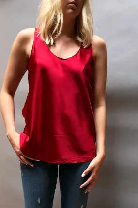 Elizabeth Silk Tank - Red