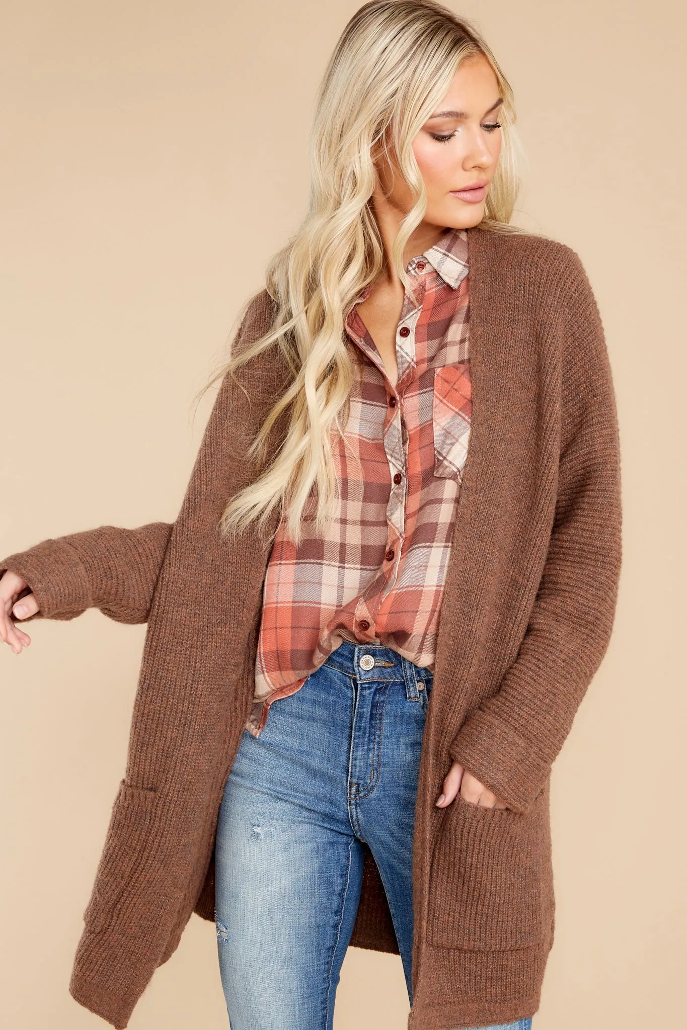 Embracing Thoughts Brown Cardigan