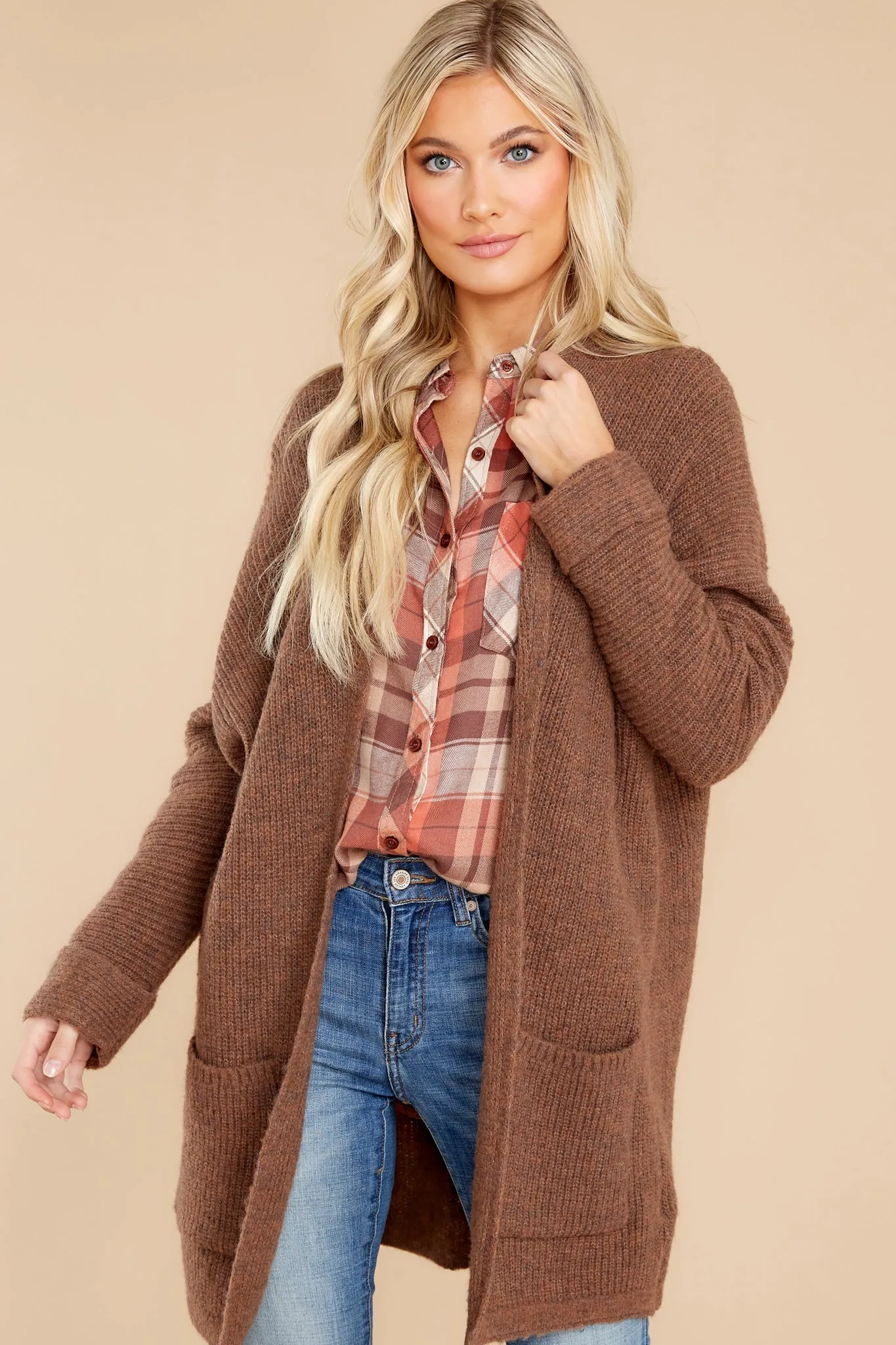 Embracing Thoughts Brown Cardigan