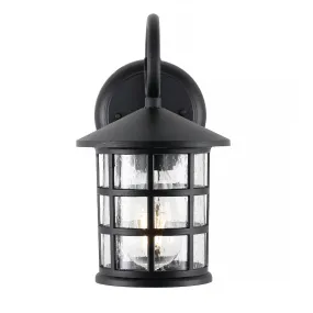 Enrique 6" Iron/Seeded Glass Cottage Rustic Scrolled Lantern LED Outdoor Lantern