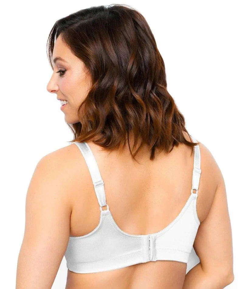 Exquisite Form Fully Side Shaping Wire-Free Bra With Floral - White