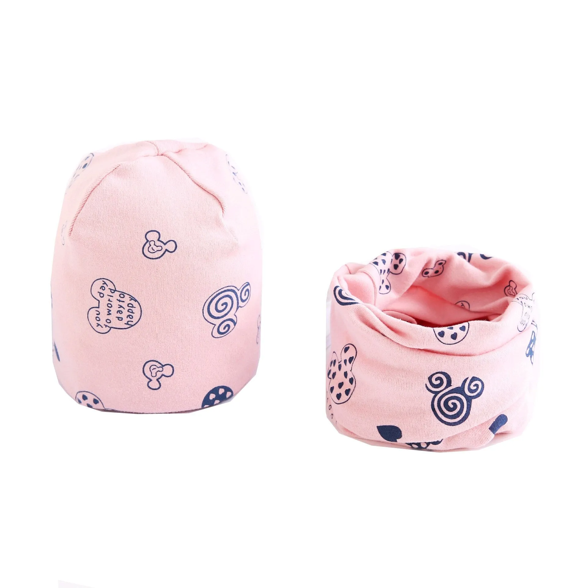 Fashion Baby Cap Set Cartoon Owl Stars Baby Head Cover Spring Warm Neck Collar Kids Beanies Sets Cotton Children Hats Scarf