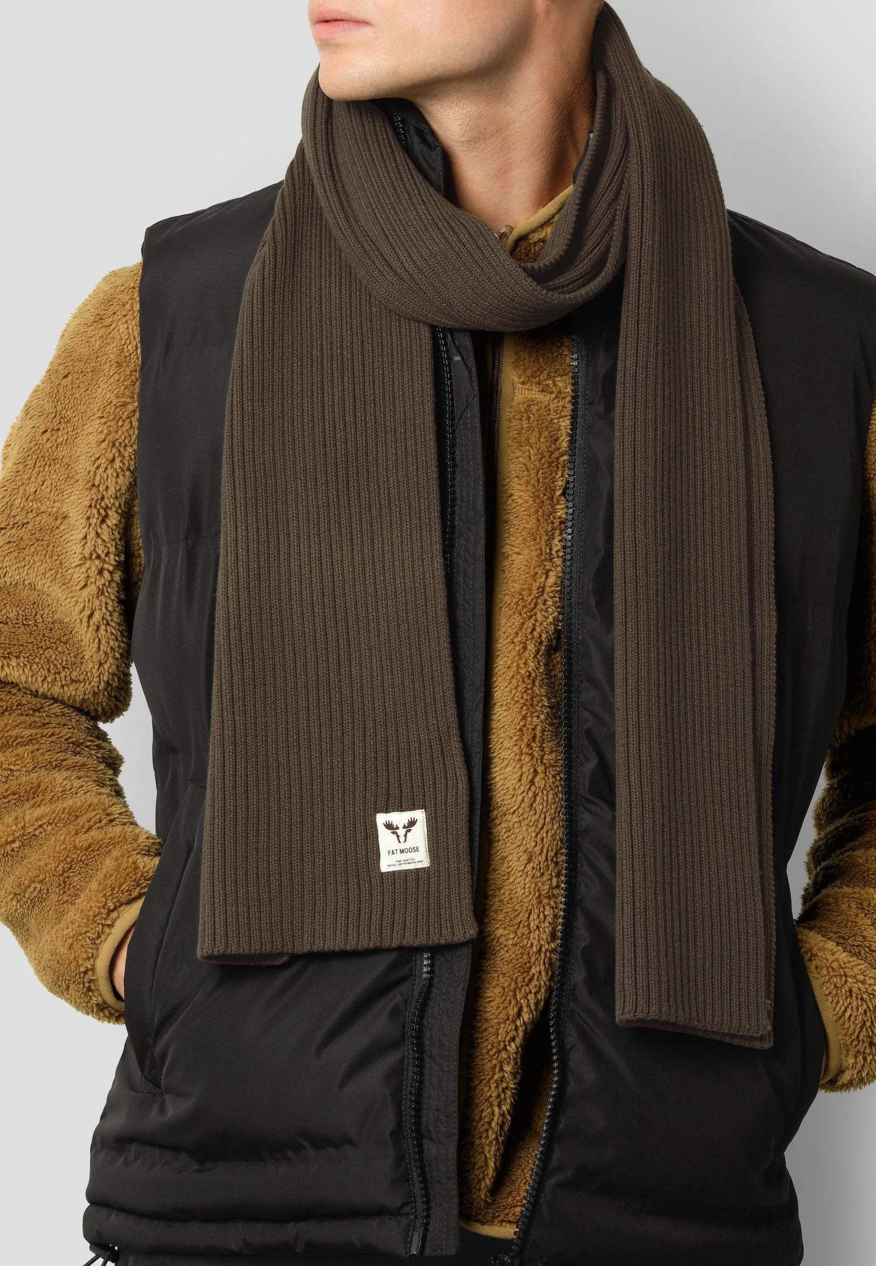 FAT MOOSE COTTON SCARF - Brown