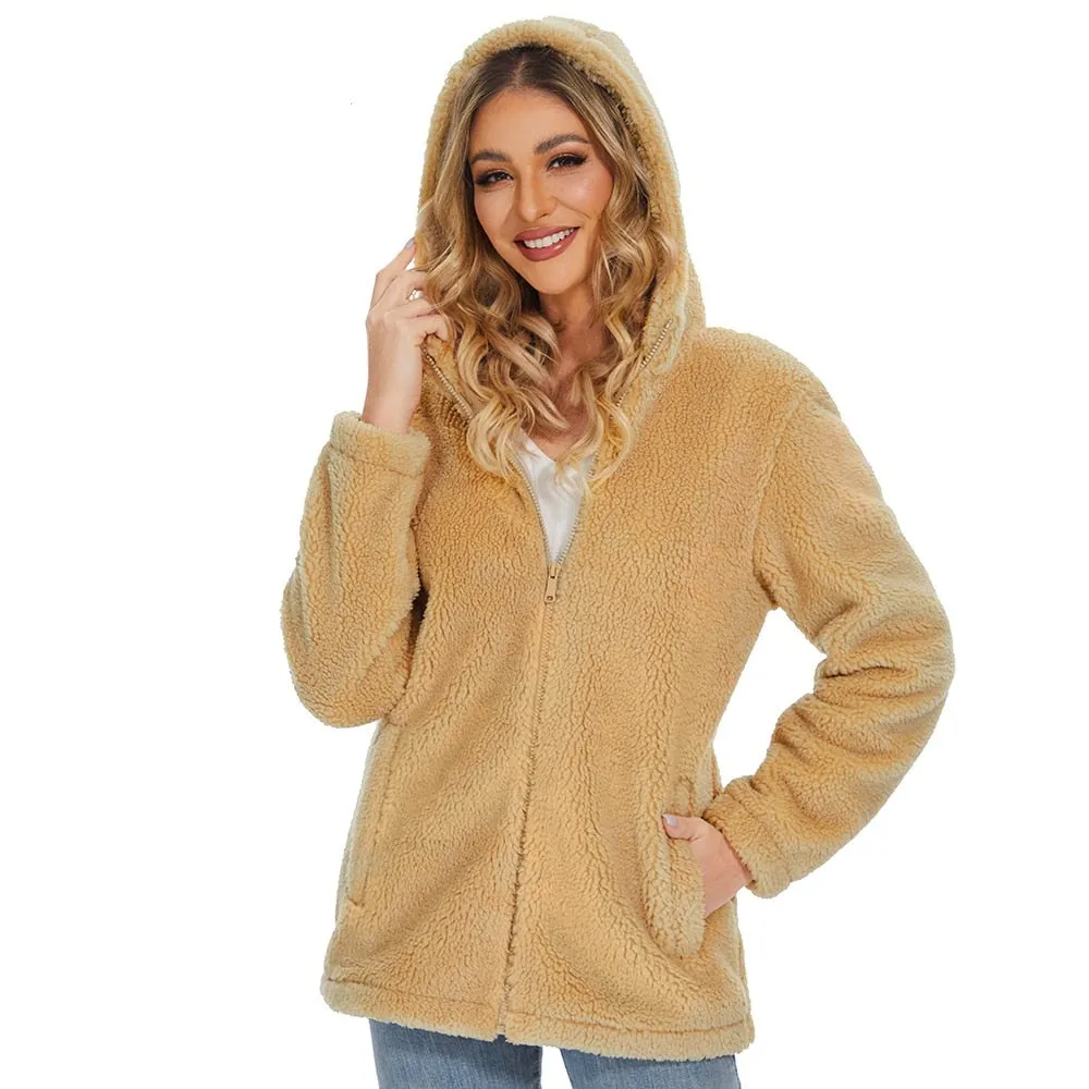 Female Coats Women's Fleece Jackets Soft Heavy Fuzzy