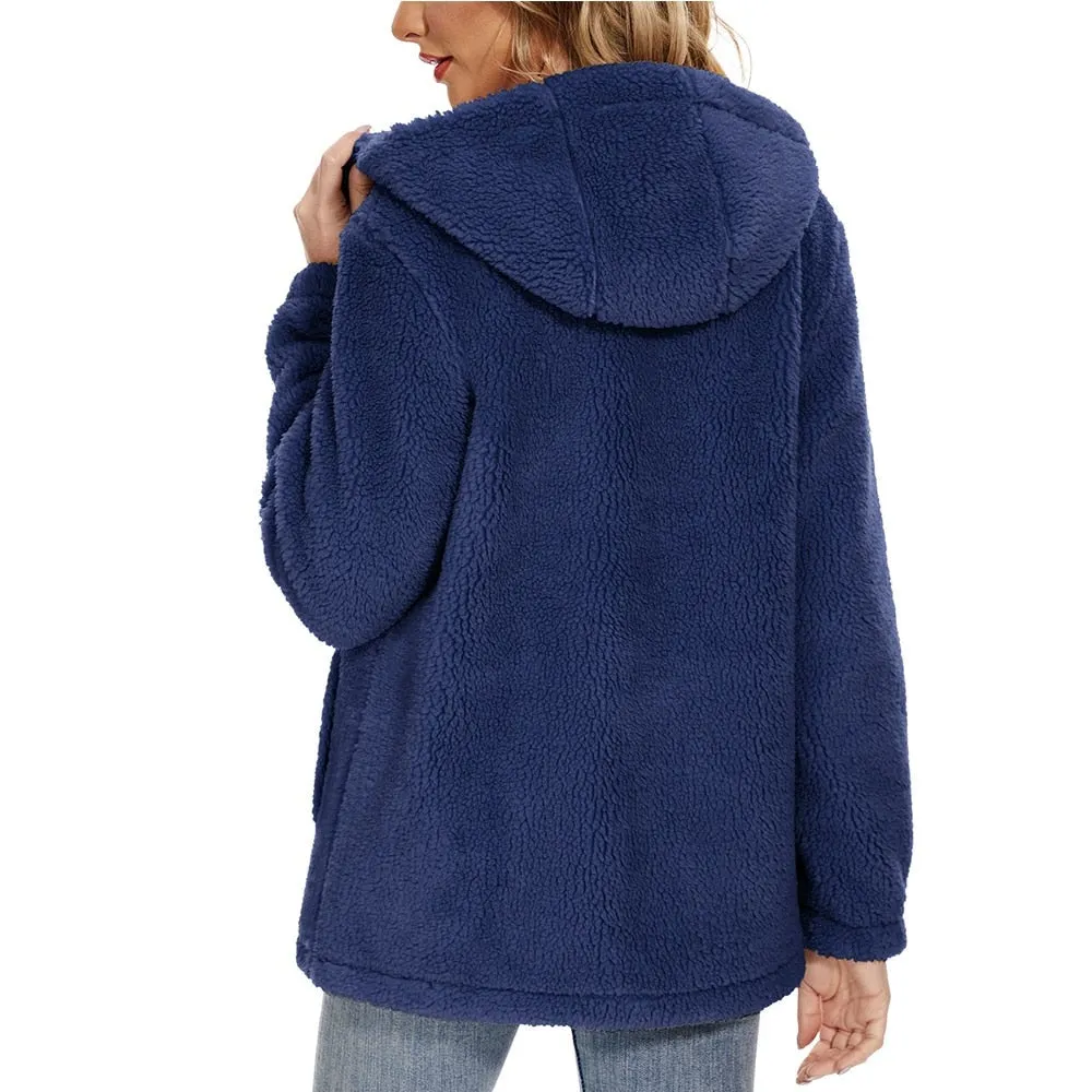 Female Coats Women's Fleece Jackets Soft Heavy Fuzzy