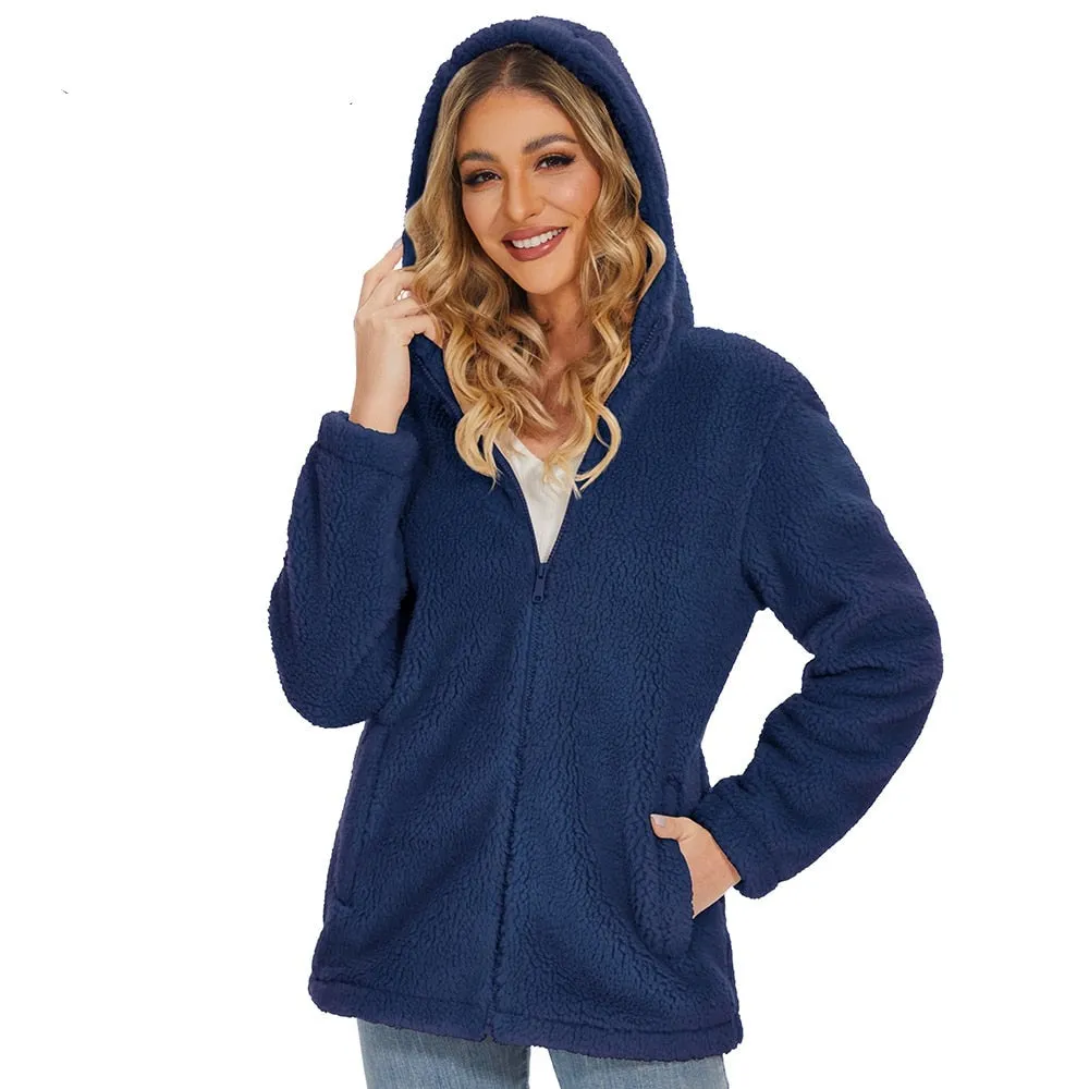 Female Coats Women's Fleece Jackets Soft Heavy Fuzzy