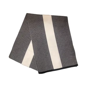 Fendi FF Print Nero and Bianco Knitted Wool Scarf