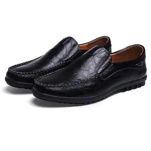 Flat Shoes Men Casual Business Loafers In Leather