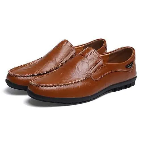 Flat Shoes Men Casual Business Loafers In Leather