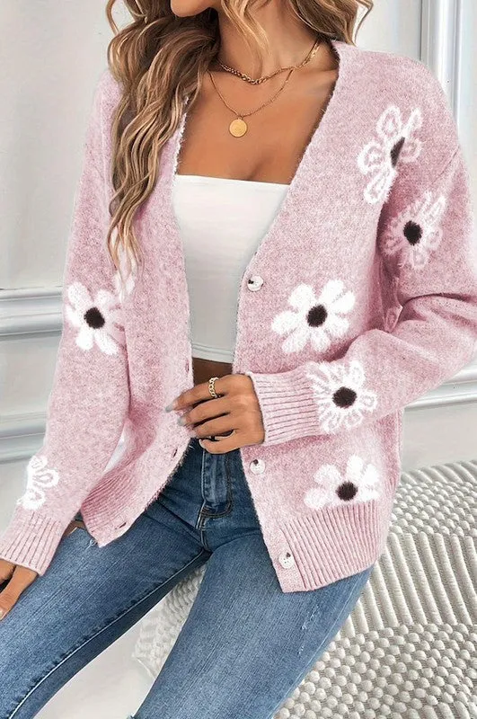 *Floral Pattern Cardigan