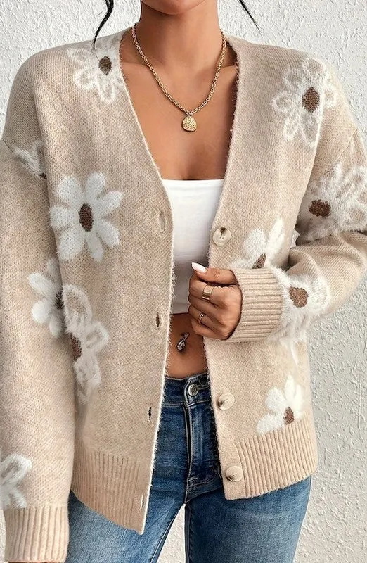 *Floral Pattern Cardigan