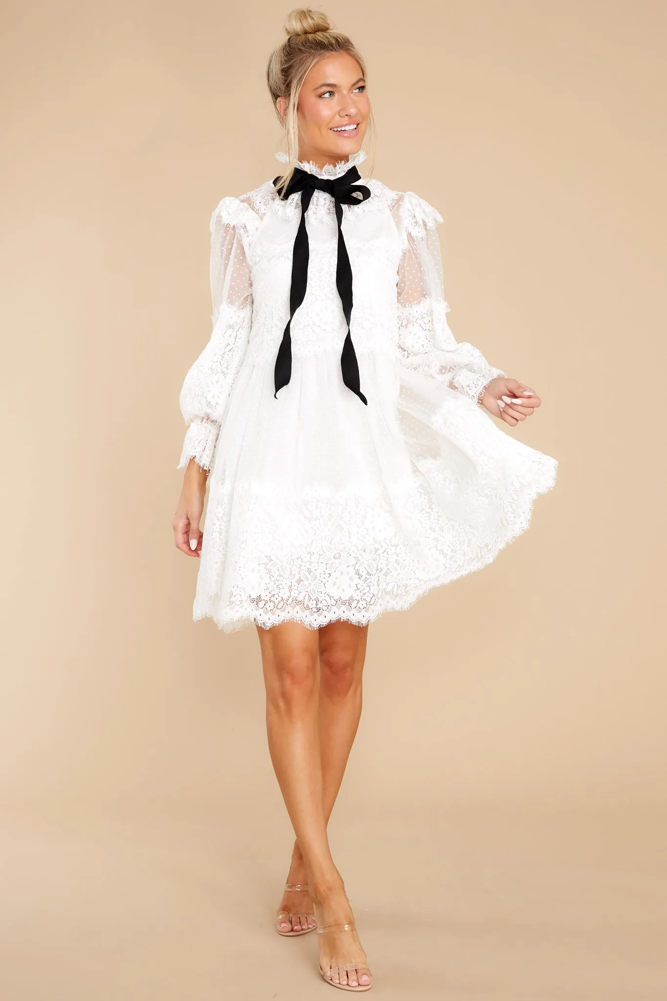 For The Daydreamers White Lace Dress