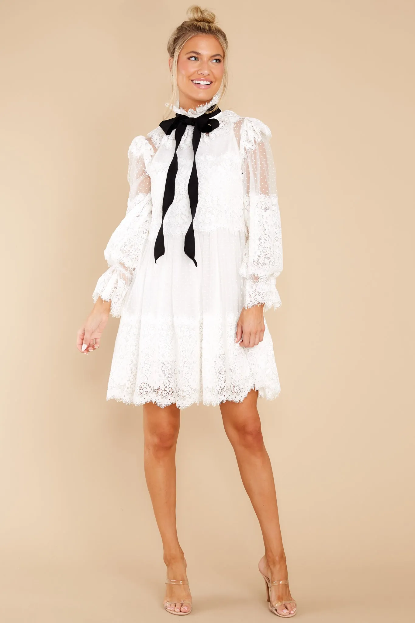 For The Daydreamers White Lace Dress