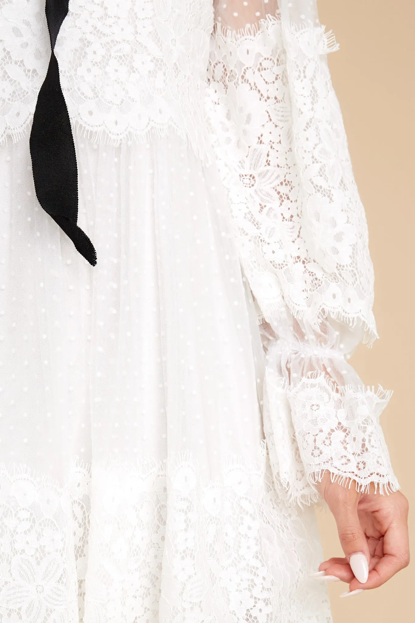 For The Daydreamers White Lace Dress