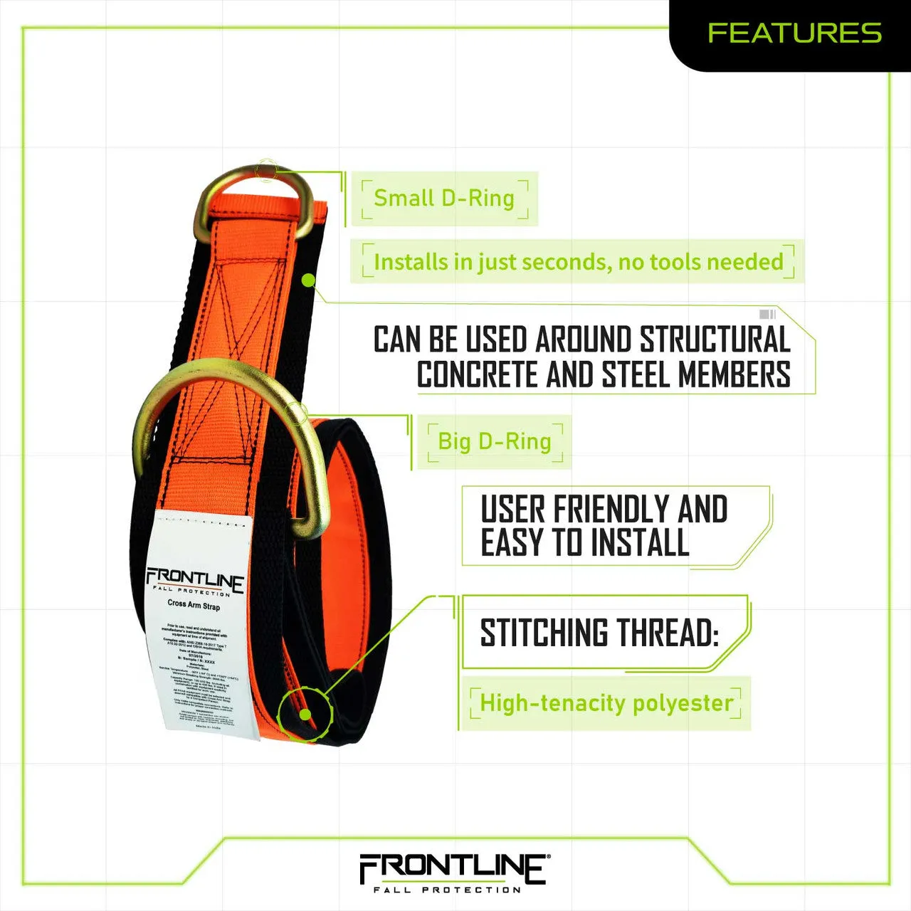 Frontline MPS Cross Arm Strap with Reinforced Webbing 30'