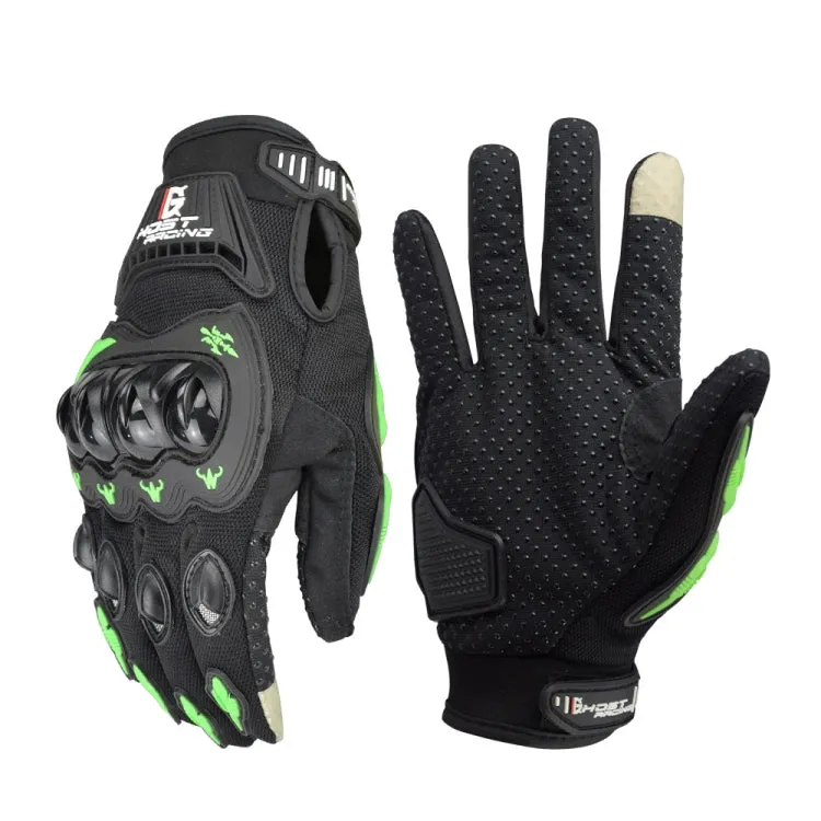 GHOST RACING GR-ST04 Motorcycle Gloves Anti-Fall Full Finger Riding Touch Gloves, Size: L(Green)